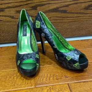 Iron Fist Green Flowers & Skulls Heel